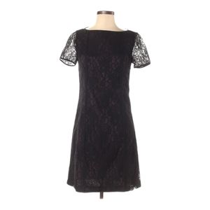 Anthro Classiques Entier Cocktail Dress Size 2 Black Embroidered Lace‎ Overlay